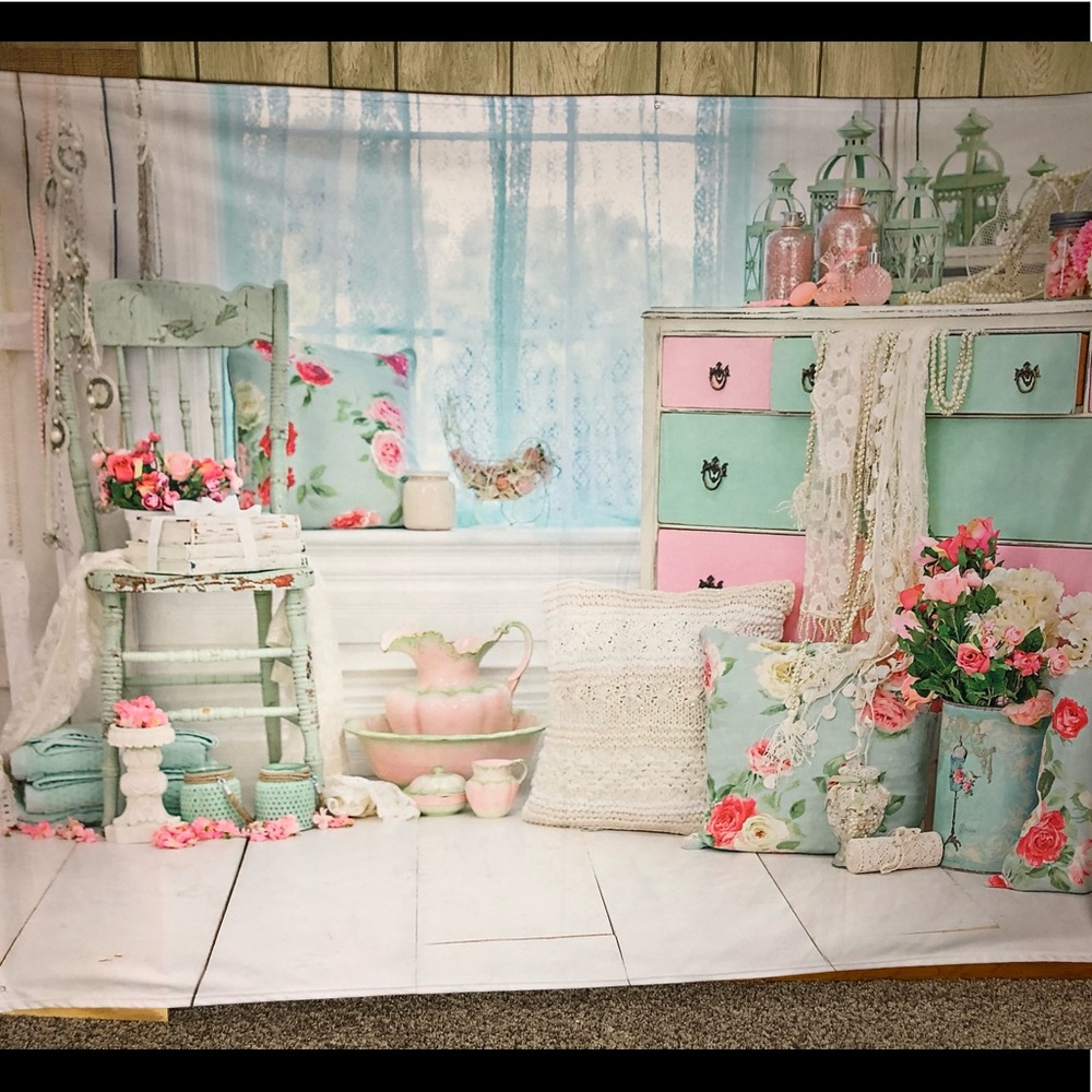 Baby Dream sunshine and mint backdrop